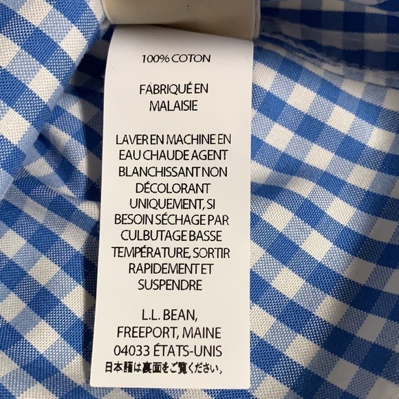 100% Cotton L.L. Bean Wrinkle -Resist Short Sleeve Button Down Blouse, sz Medium - Picture 7 of 11